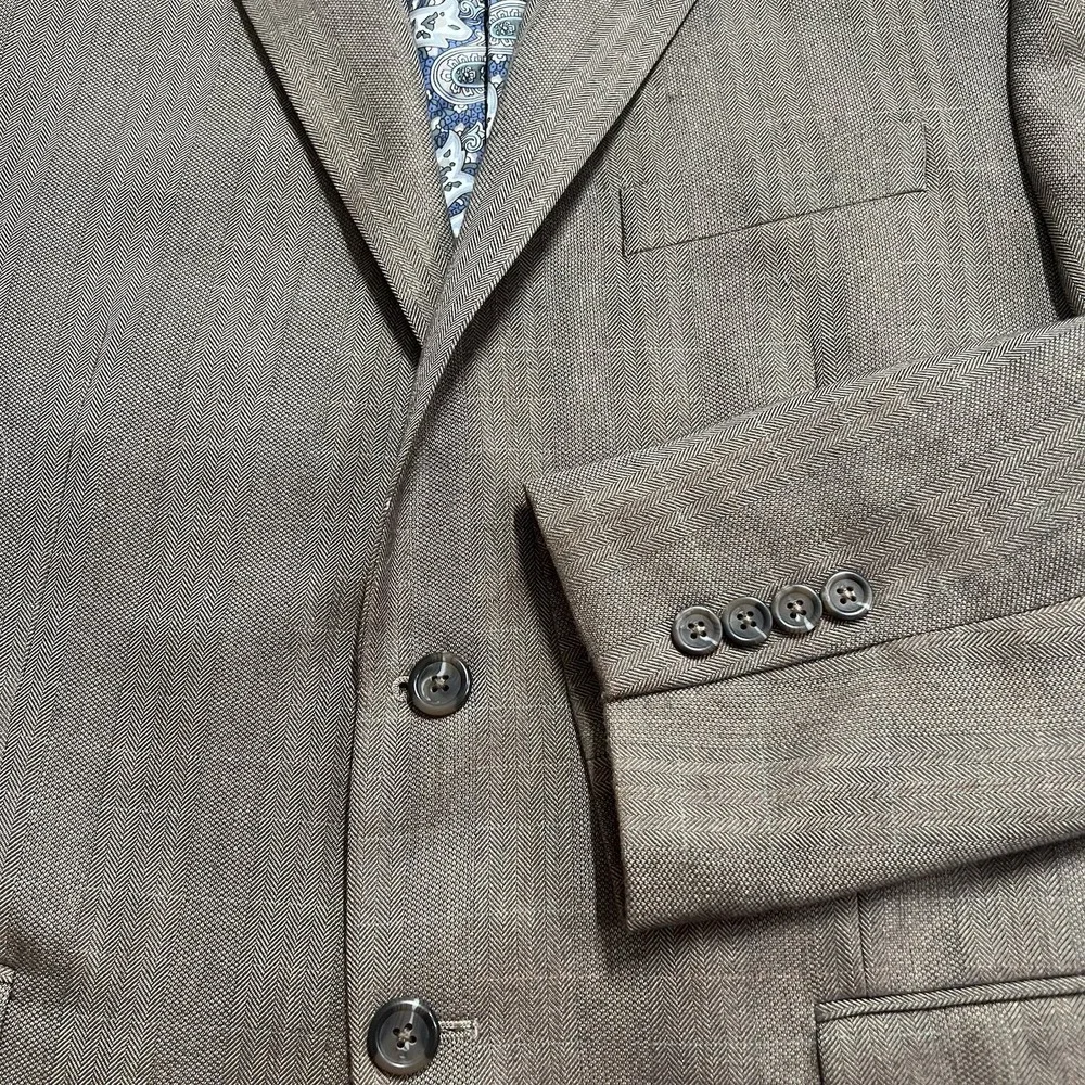 Lauren Ralph Lauren LRL Tan Beige Paisley Lined Blazer Sport Coat Jacket Men 42S